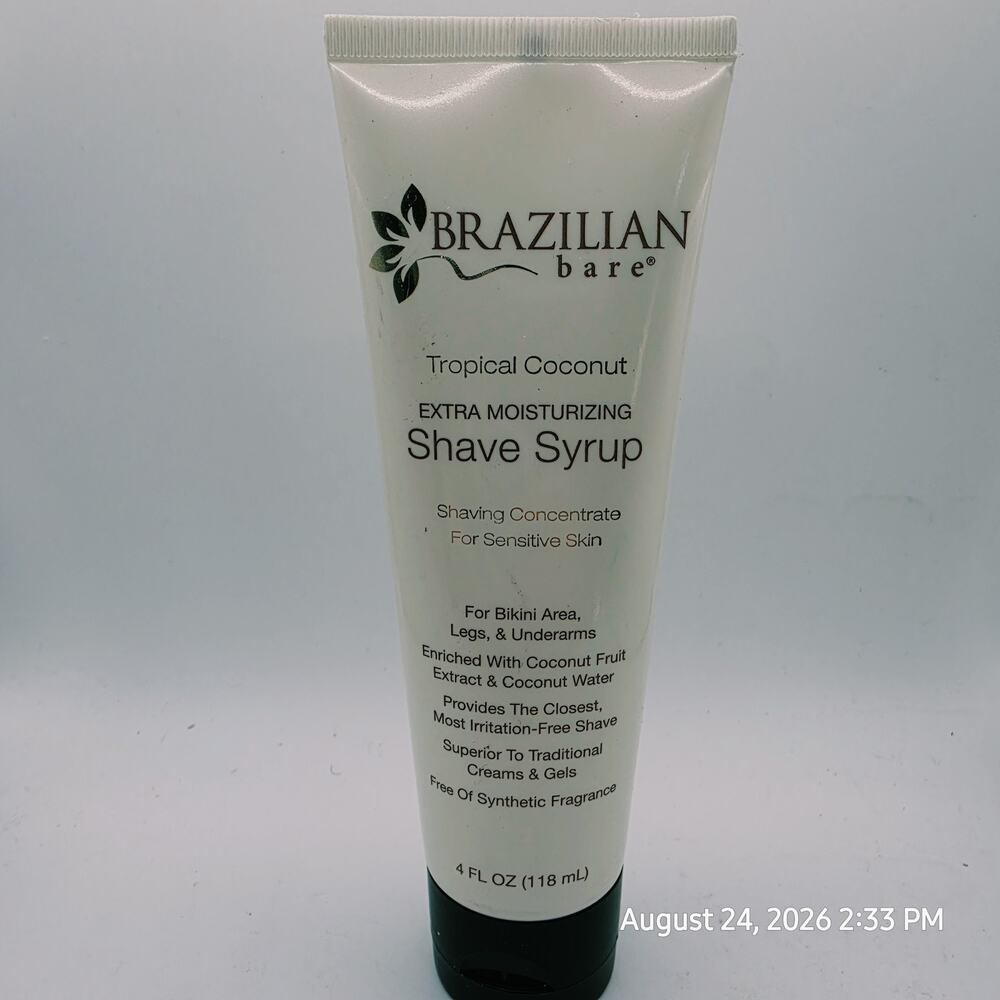 Brazilian Bare Tropical Coconut Moisturizing Shave Syrup 4oz New & Sealed